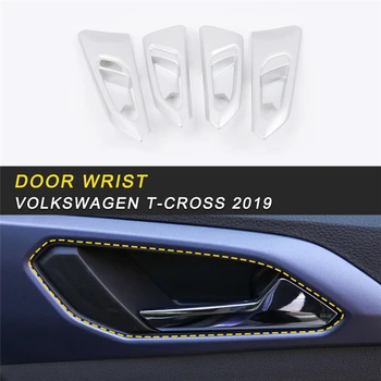 

Inner Door Bowl Door Wrist Cover Trim Frame Sticker Interior Accessories for Volkswagen T-CROSS 2019 Car Styling