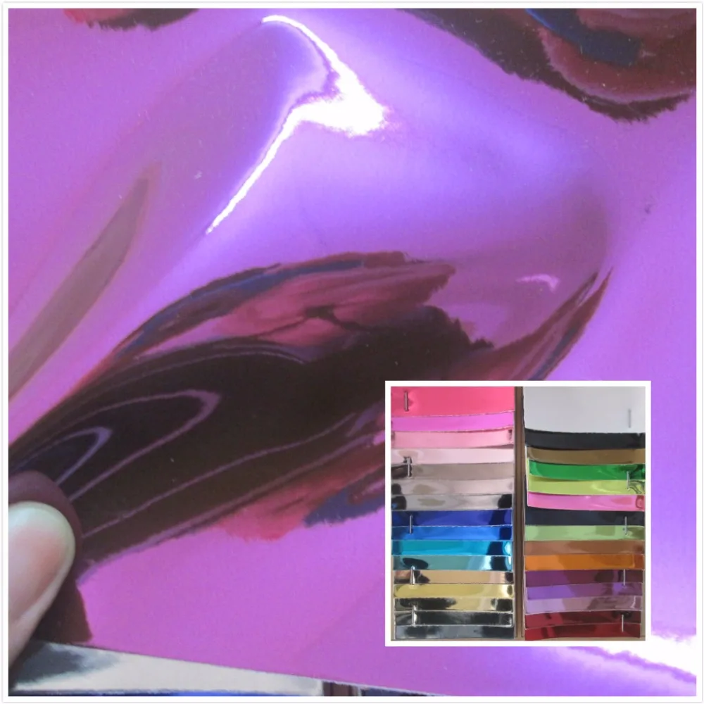 

Flash laser glitter mirror style synthetic leather fabric PVC faux leather textile fabric 31 color for bag decorative fabric