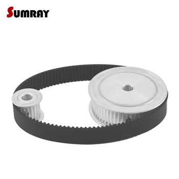 

SUMRAY HTD3M 1:3 3M 20T 60T Timing Pulley Belt Kit Reduction 16mm Belt Width Toothed Pulley Wheel HTD3M-324 Motor Drive Belts