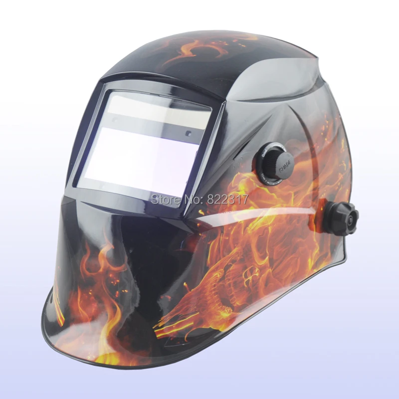 Авто затемнение сварочный шлем/Сварочная маска/MIG MAG TIG(Yoga-718G огненное пламя)/4 дуговой датчик