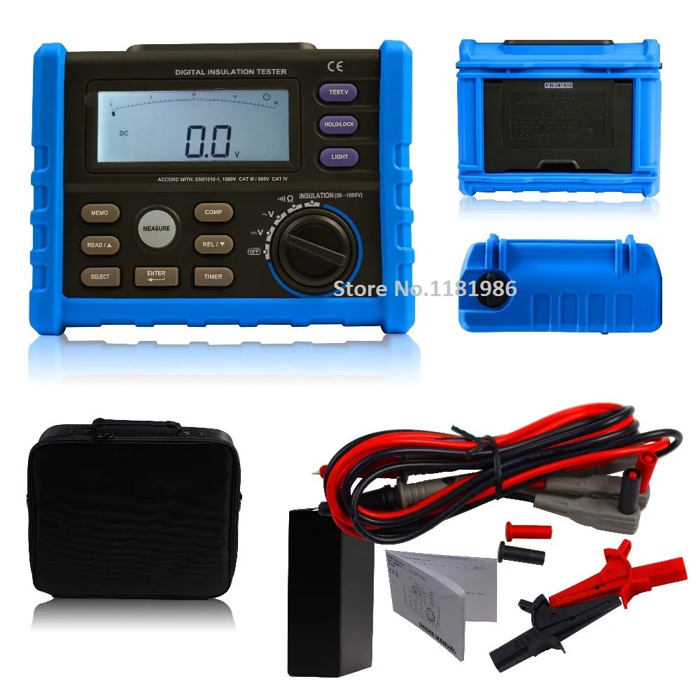 

BSIDE AIM01 Digital Megger Insulation Resistance Tester Meter Multimeter 50~1000V 0.01M ohm~10G ohm with Polarization Index