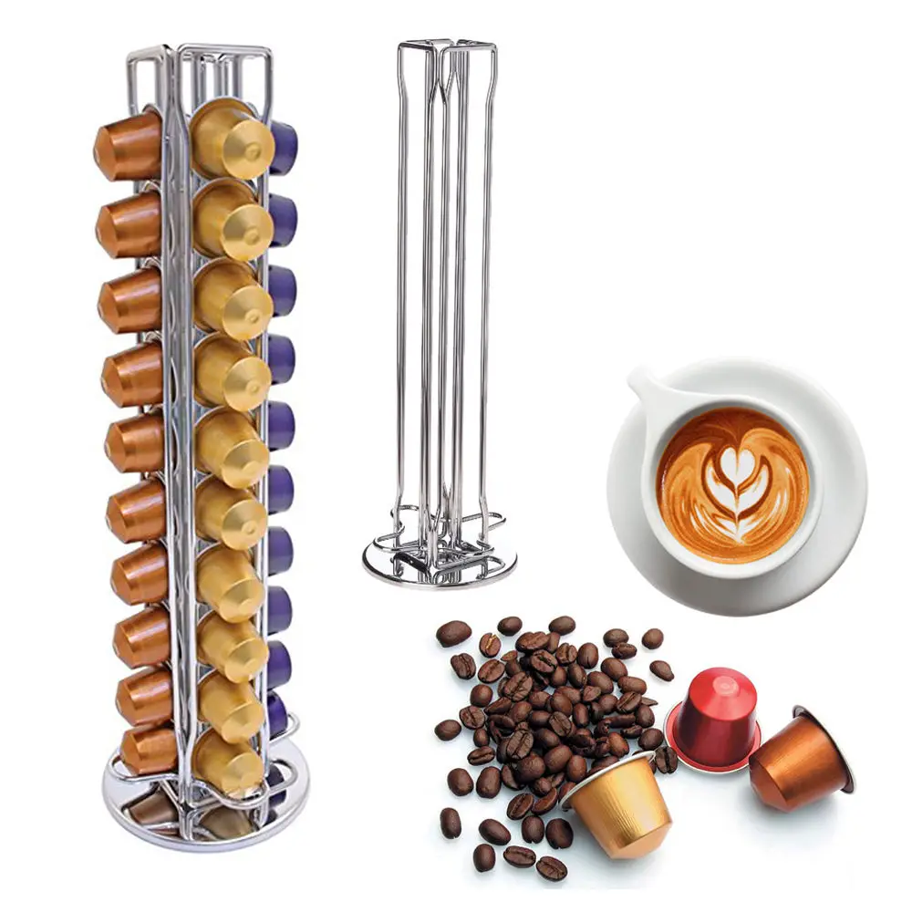 Кофейная капсула с держателем для капсул Nespresso, вращающаяся стойка, кофейная стойка для капсул, капсулы для хранения, полки, организация