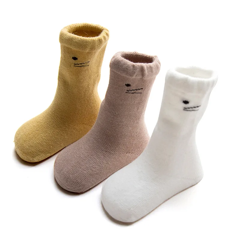 3 Pairs /lot newborn socks spring and autumn long socks cotton 0-1 year newborn socks baby high tube boneless 1-3 year