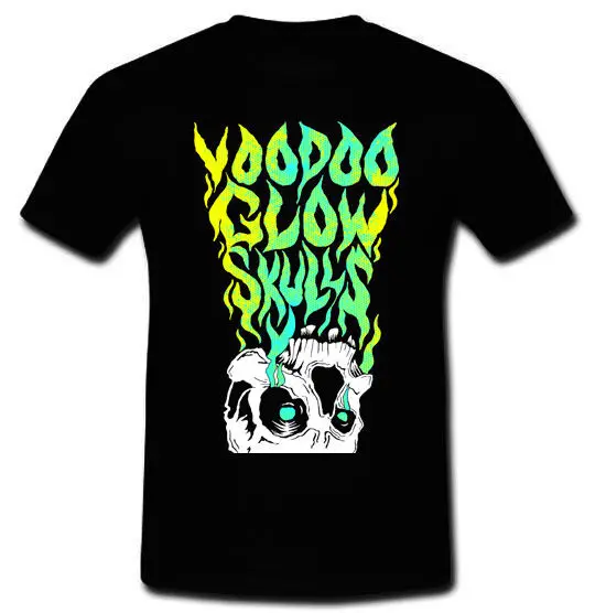 Группа Футболки Вуду Glow Skulls группа Ska тостеры Inspector Men'S Graphic o-образным вырезом с коротким рукавом футболки