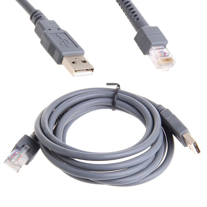 2 м серый для сканера штрих-кодов USB кабель LS1203 LS2208 LS4208 LS3008 CBA-U01-S07ZAR