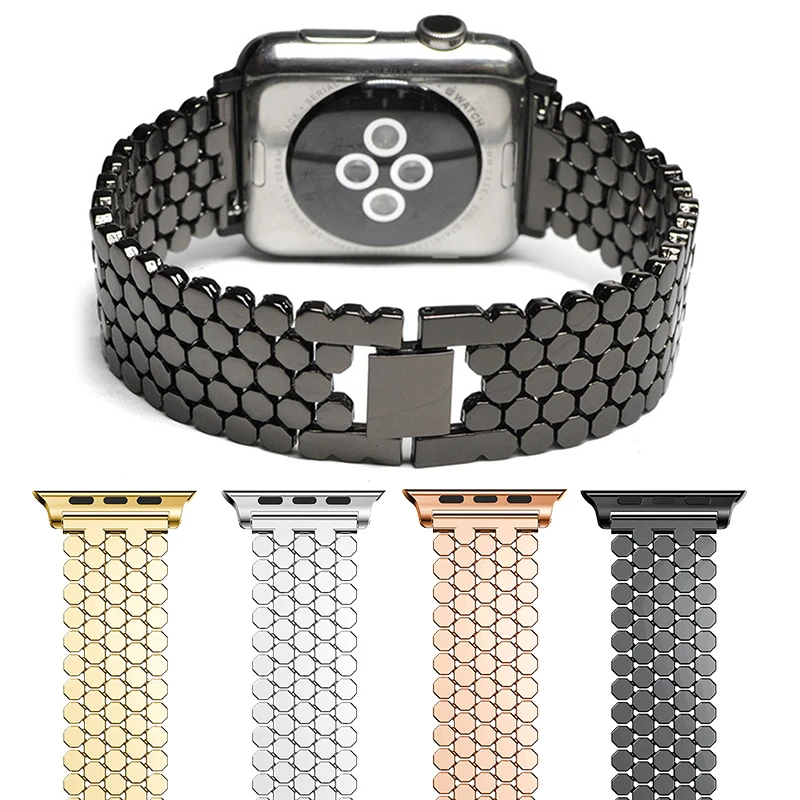 Ремешок из нержавеющей стали для Apple Watch Band 3 2 1 42 мм 38 Series SE 6 5 4 iWatch браслет женщин и