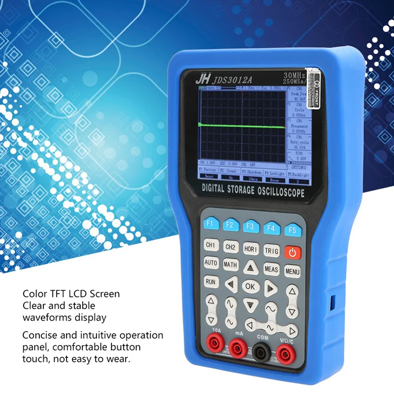JINHAN JDS3012A цифровой осциллограф JDS3012A Ручной осциллограф и цифровой мультиметр, 1 канал, 250 мс/с частота образца