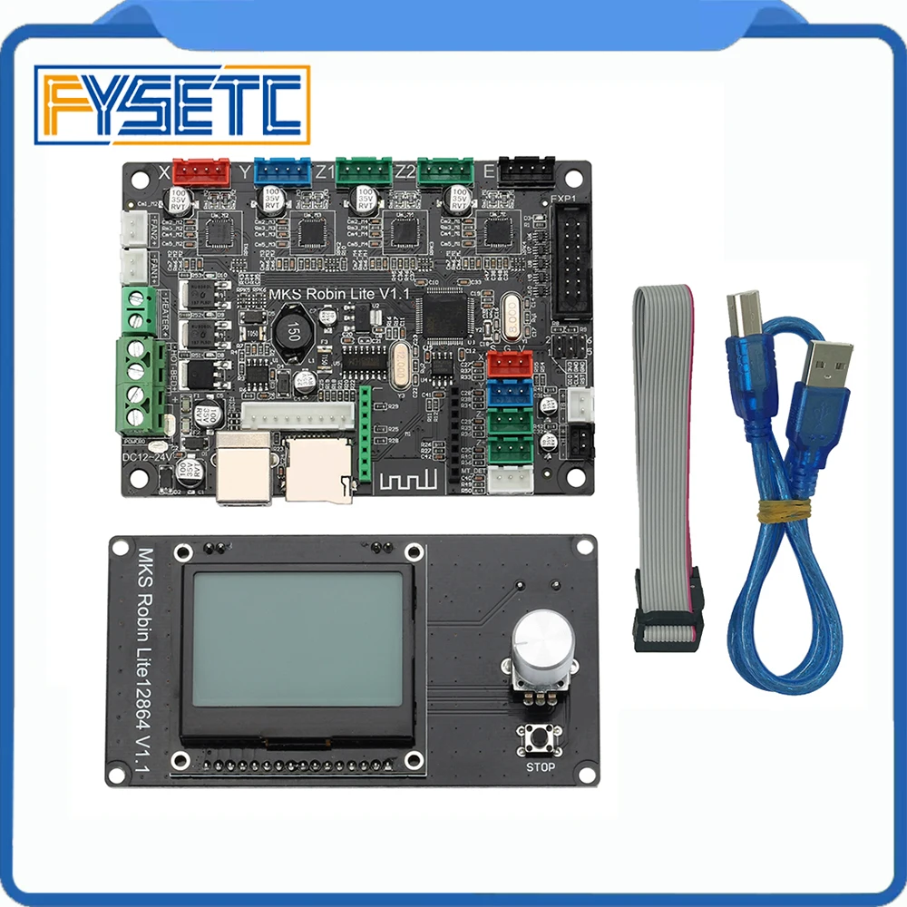 3D Printer Board STM32 Control Board 32 Bit MKS Robin Lite Motherboard With Mini 12864 LCD Display Closed Source Software 3D Printer Board STM32 Control Board 32 Bit MKS Robin Lite Motherboard With Mini 12864 LCD Display Closed Source Software