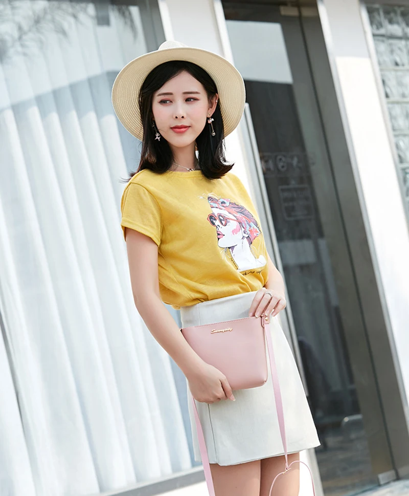 New Women Fashon Letter Shoulder Bags Hot Female Coin Purse Bucket Crossbody Simple Leather Lady Mini Shoulder Bag SS3524 (13)