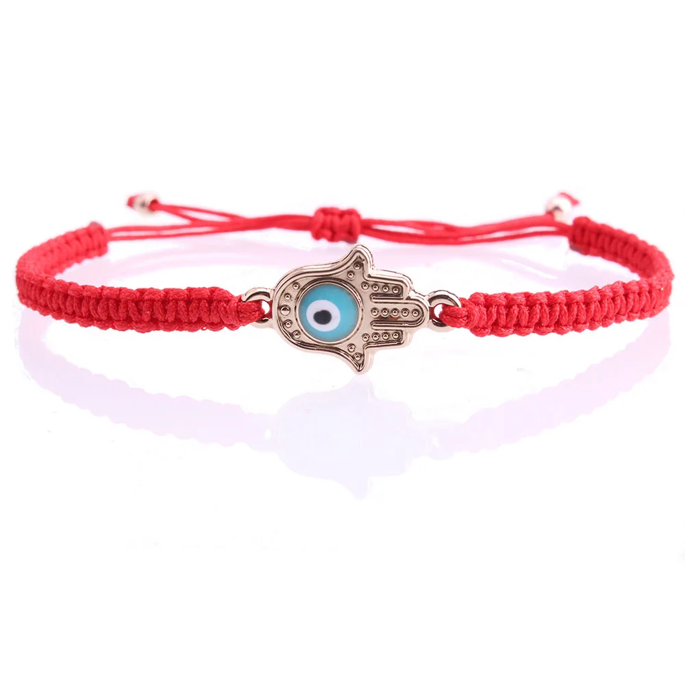 

hamsa hand charm bracelet hand of fatima evil eye lucky protection red string adjustable bracelet femme homme bijoux Christmas