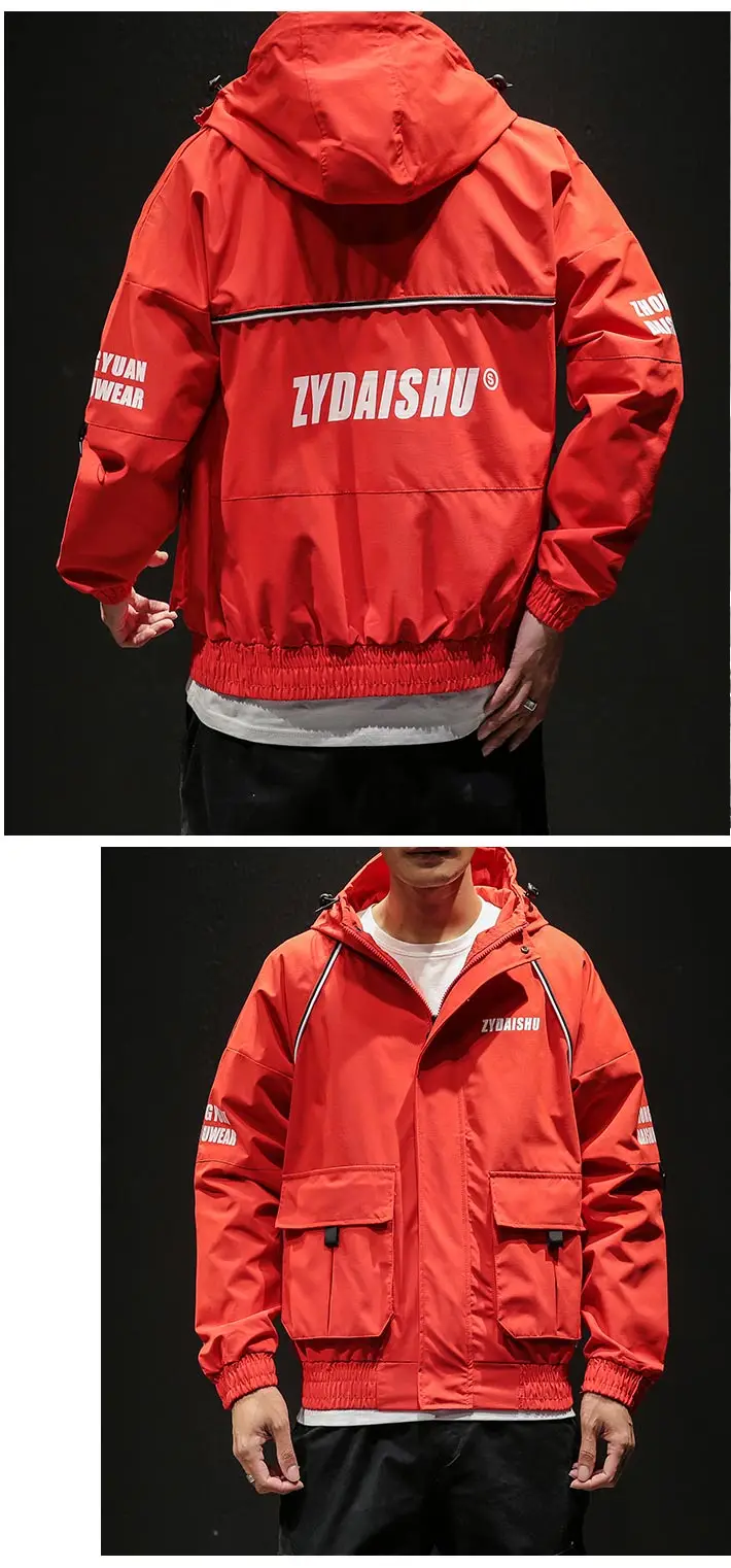 Privathinker мужская уличная куртка-бомбер Мужская ветровка с капюшоном в стиле хип-хоп Харадзюку модные красные куртки пальто