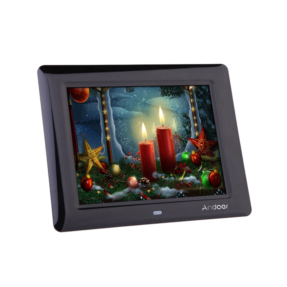 Andoer " HD TFT-LCD цифровая фоторамка 600*800 Многоязычная поддержка часов MP3 MP4 проигрыватель с функцией дистанционного рабочего стола - Цвет: Черный