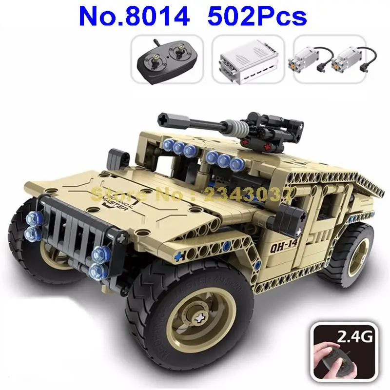 8014 502pcs technic военный пульт дистанционного управления Радиоуправляемый автомобиль usb Электрический строительный блок игрушка