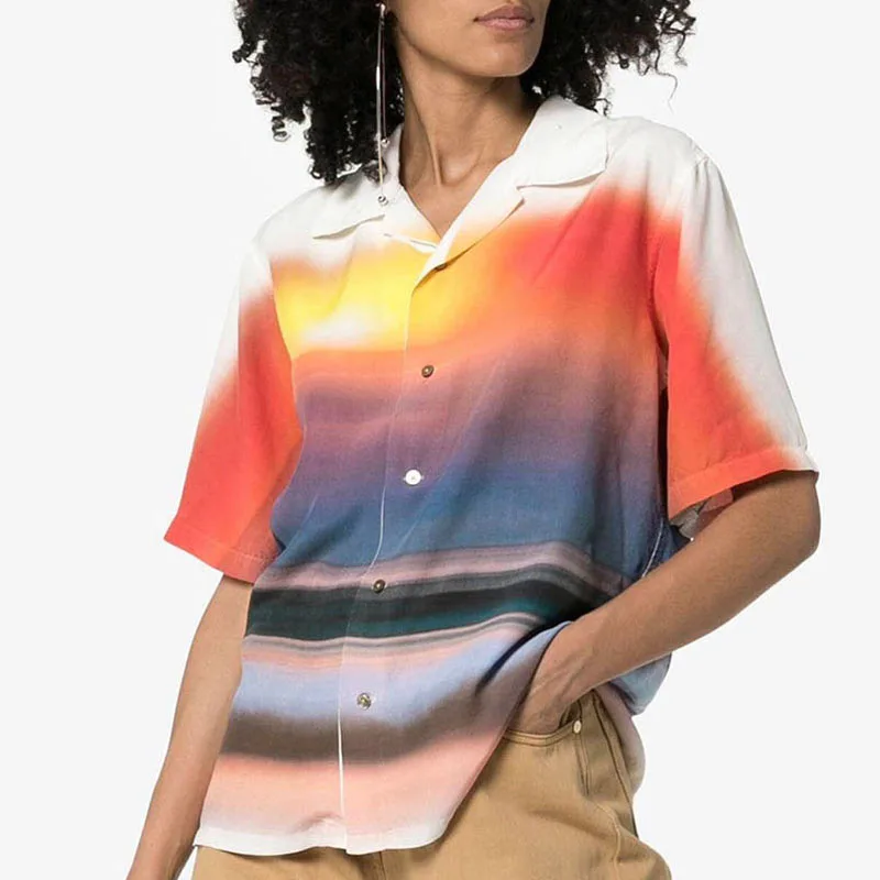 

New AMBUSH Tshirt Men Women 1:1 High Quality Tie dyeing T shirts Button Fashion AMBUSH T-shirts Top Tees
