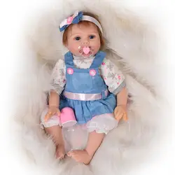 Npkколлекция 22-дюйма 55 см Reborn Реалистичная кукла-младенец новорожденный принцесса девочка младенец как настоящие живой Boneca дети подарок на