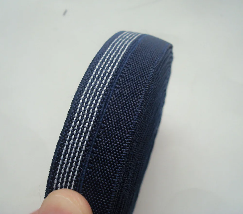 

Top quality 5 Meters 4/5" (2.0cm) gap with button hole navy with white stripe elastic,Hand Made DIY Sewing Elastic Webbing Band