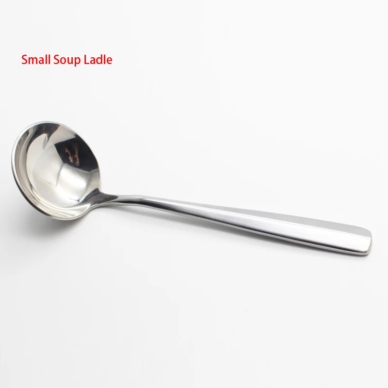 1Pcs Sliver Small Soup Ladle 410 Stainless Steel Spoon Dinnerware