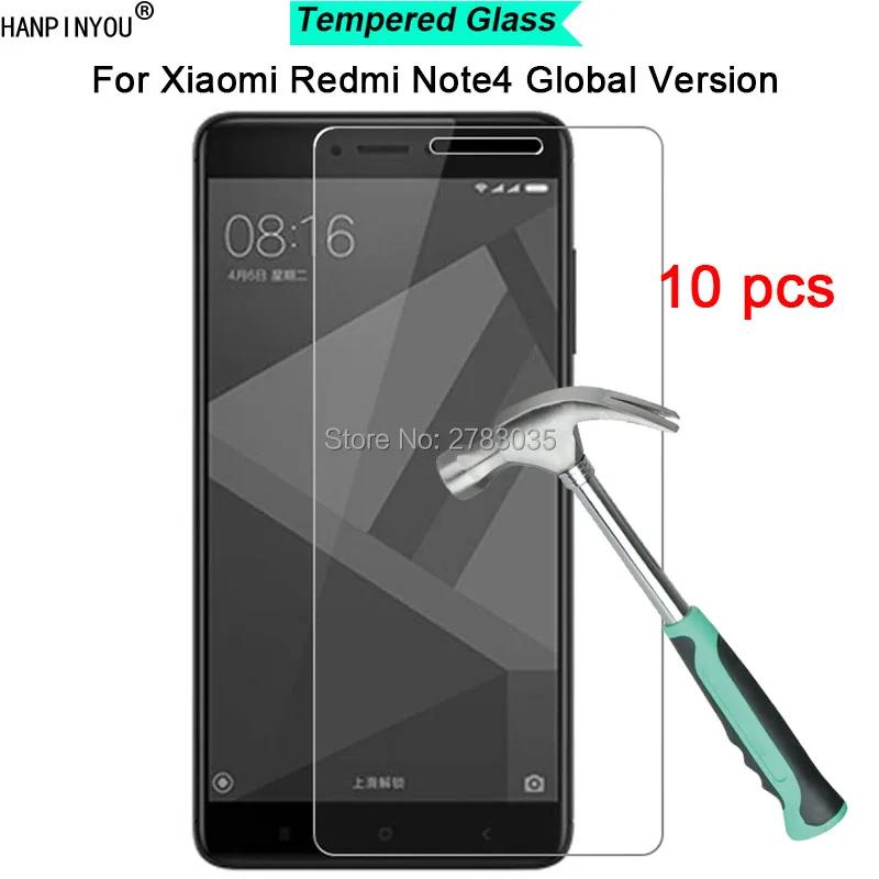 10 шт. для Xiaomi Redmi Note 4 глобальная версия твердости 9H 2.5D ультратонкая закаленная