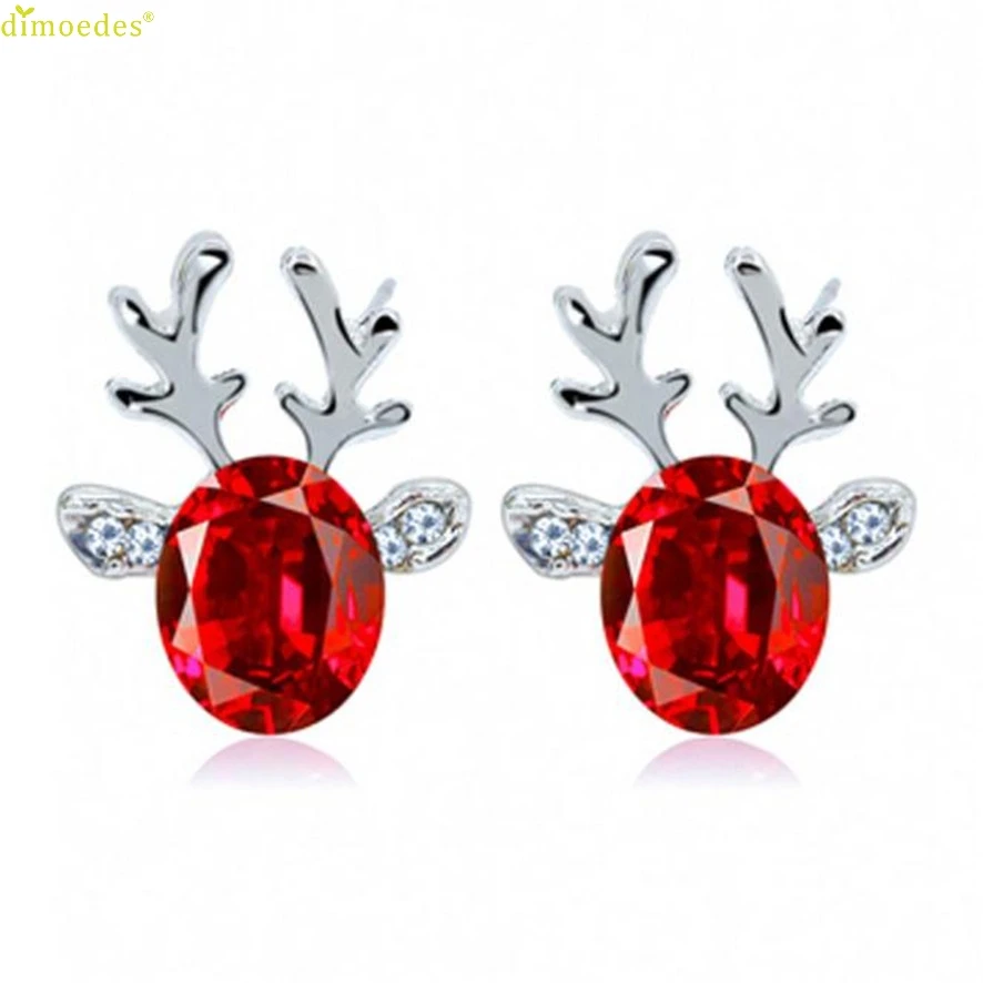 

HOT Brand High Quality Crystal Earrings Luxury Three-dimensional Christmas Reindeer Antlers Earrings 62510