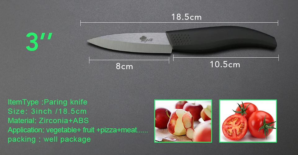 Кухонные ножи, набор кухонных керамических ножей, набор кухонных ножей 3, 4, 5, 6 дюймов, циркониевые керамические черные лезвия, кухонные ножи для очистки овощей и фруктов