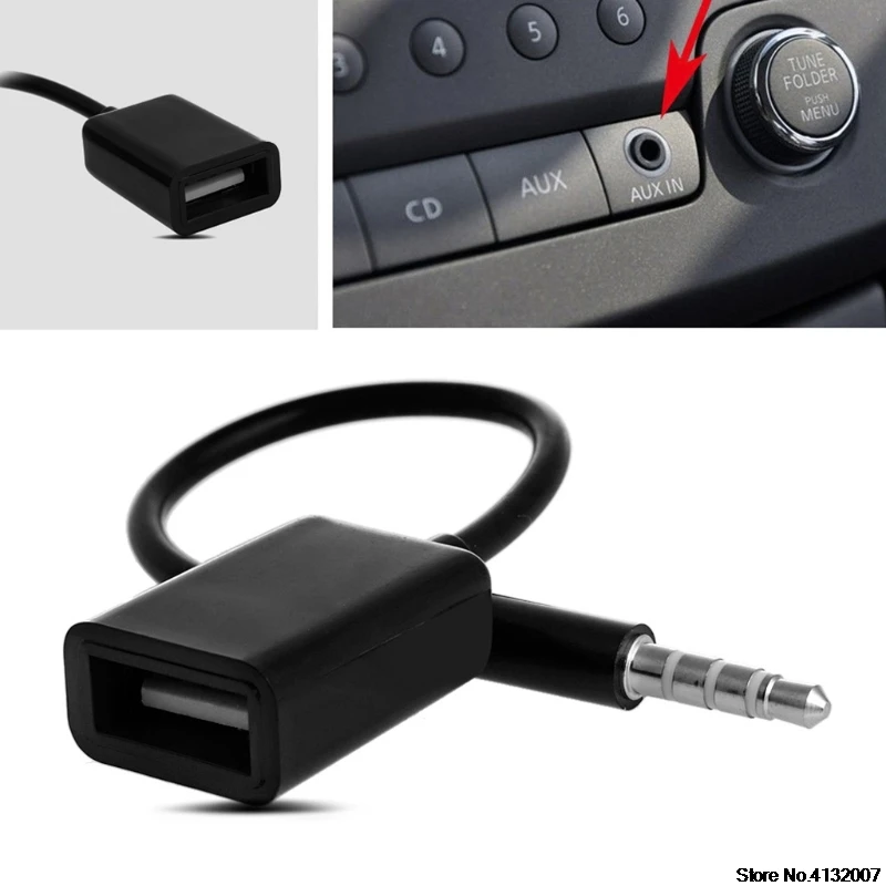 3 5 мм Штекерный AUX аудио разъем USB 2 0 Женский конвертер кабель Fr Автомобильный