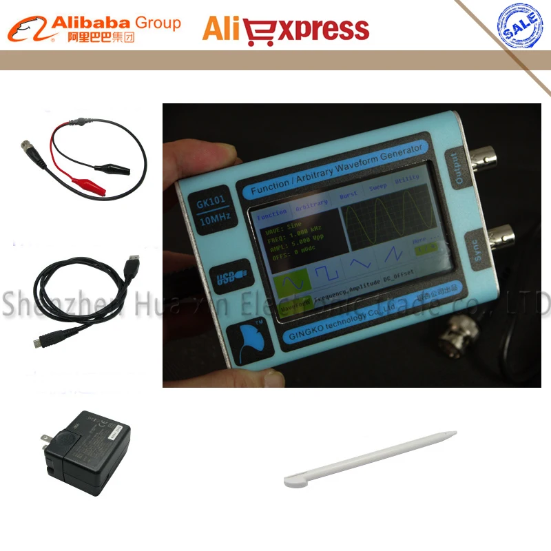 

Color LCD touch screen DDS Signal Generator Arbitrary waveform generator Function generator 80MSa/s 10MHz New English version