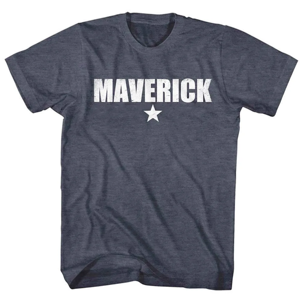 

Letter Maverick Pilot Callsign Men's T Shirt Tom Cruise Movie Fighter Navy Blue