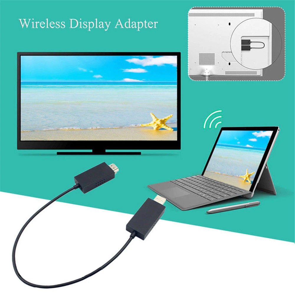 New Wireless Display Adapter V2 Receiver For Microsoft HDMI And USB Port  Black Converter