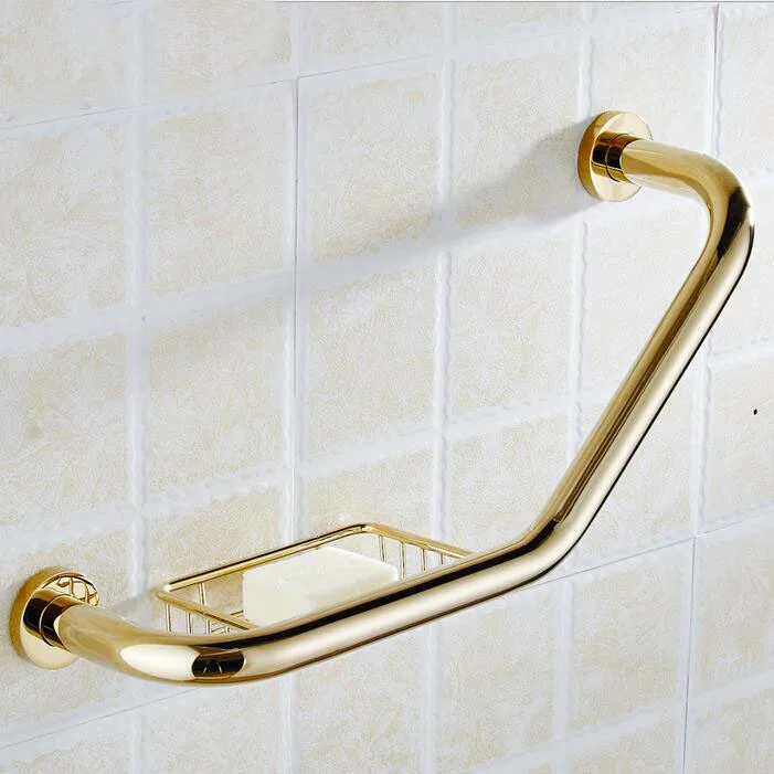 Free Shipping Gold brass bathroom armrest bathroom handle bathtub