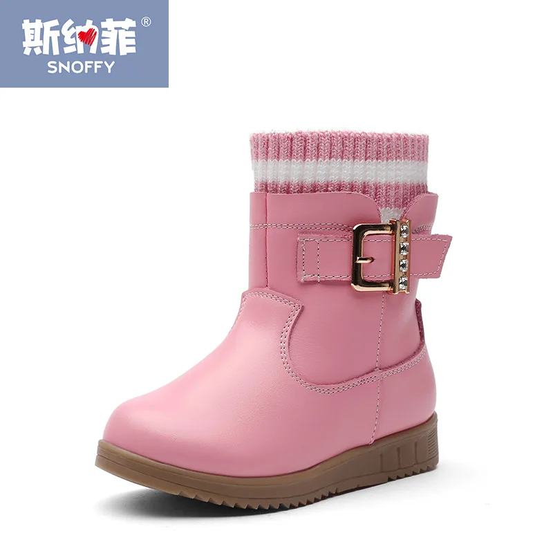 

Fashion Brand Winter Shoes Warm Plush Snow Boot For Girls Genuine Leather Baby Girls Boots Princess Shoes TX162