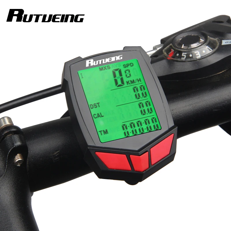 

RUTVEING Bicycle Computer Wireless Waterproof Speedometer Cycling Stopwatch Glow Wired and Wireless MTB Road Bike Computer RC001