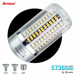 Ампулы светодиодный E27 Светодиодная лампа-кукуруза E12 E14 светодиодная лампа 85-265 V 5 W 10 W 15 W 20 W 25 W SMD 5736 чипы высокой люмен без мерцания