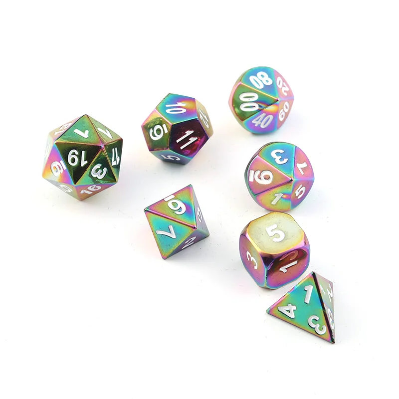 

Dobbelstenen Dnd Set Metalen Polyhedral Rpg Dungeons Dragon Product D20 10 12 Zilver Tafel Game Zinklegering Digitale Dobbelsten