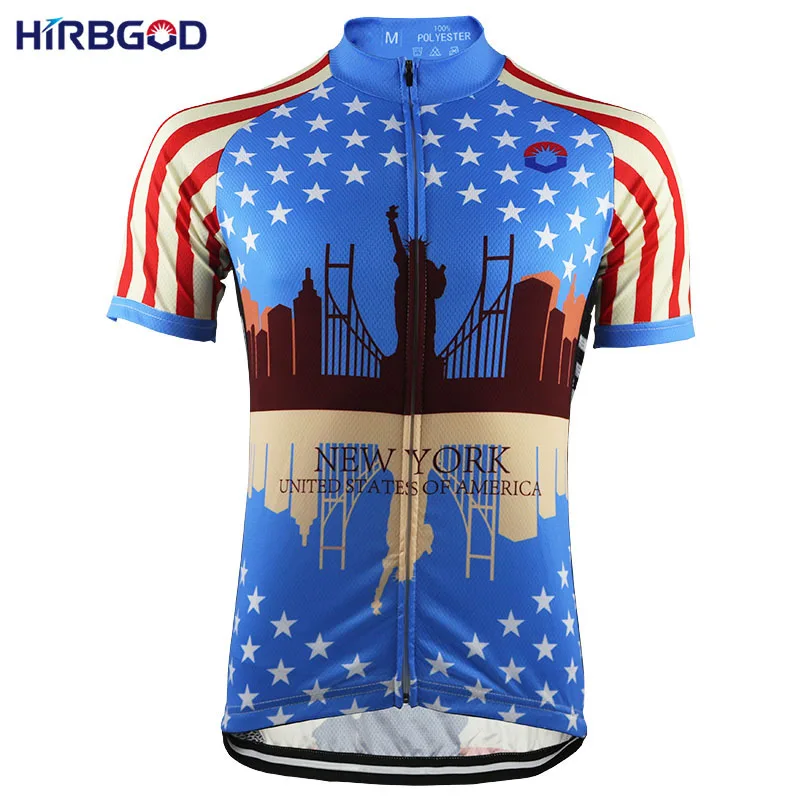 HIRBGOD USA NEW YORK Mens Mountain Bike Jerseys Summer Short Sleeve