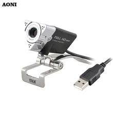 AONI Webcam 1920*1080 HD Computer Web Cam For Laptop Desktop Smart TV USB Plug and Play Low-light Gain 1080P Web Camera With MIC
