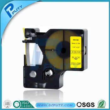 

Hot sale DYMO D1 43618 Black on Yellow 6mm D1 label tape compatible DYMO Label Maker