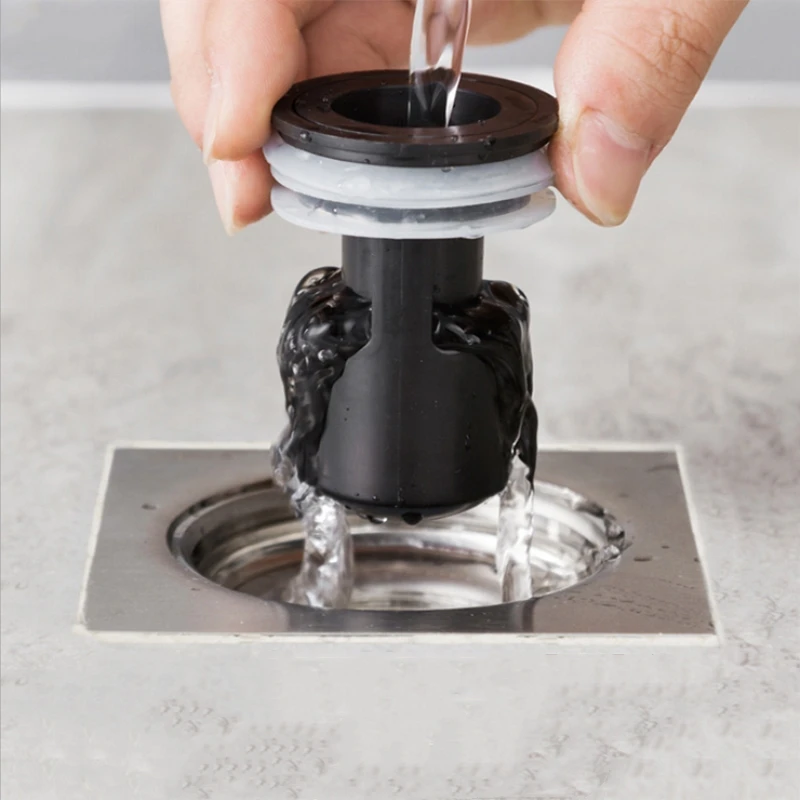 Дезодорант напольный сливной сердечник уплотнение боковое открытое сливное отверстие Черный герметичный штекер для ванной душ Ванная комната ABS ядро