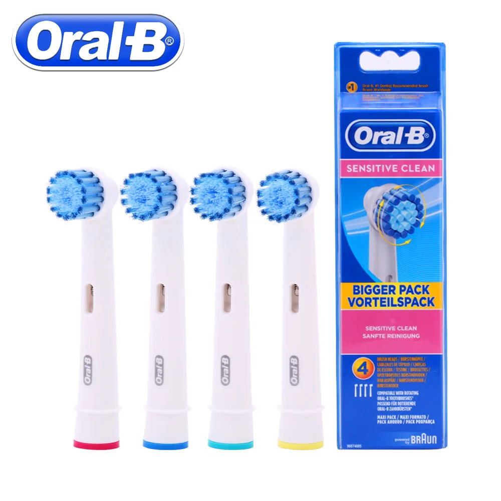 4pc/Pack Oral B Braun Sensitive Replacement Electric Toothbrush Heads