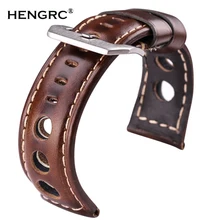 Oil Wax Cowhide Watchbands 22mm 24mm Dark Brown Women Men Fashion Genuine Leather Watch Band Strap Belt With Pin Buckle Oil Wax Cowhide Watchbands 22mm 24mm Dark Brown Women Men Fashion Genuine Leather Watch Band Strap Belt With Pin Buckle