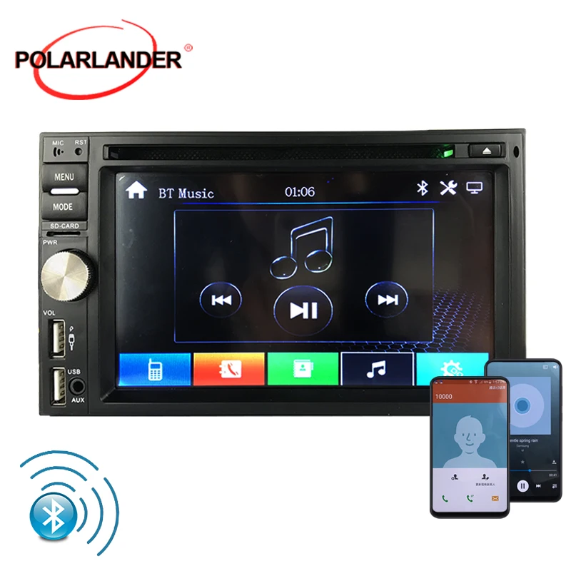 

1080P video format 6.2-inch Steering wheel controls 7-color backlight Video warning function MP3 big screen FM Clock HD