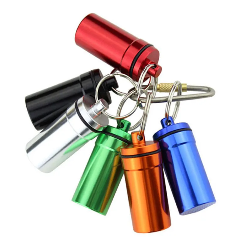 

2PCS Fishing Tools Medicine Storage Case Outdoor Portable Waterproof Box Pill Cases Holder Container Capsule First Aids Keychain