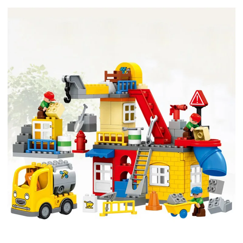 

102Pcs Big Size City Construction Car Building Blocks Assembling Boy Children Compatible Legoings Duploed Large Particle Toys