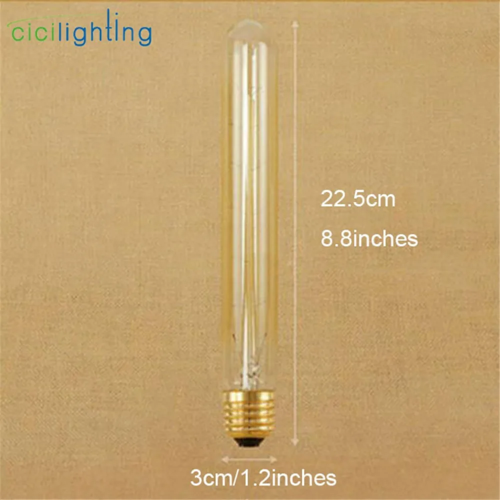 Винтажные лампочки Эдисона L22.5cm E27 T225 220V 230V лампы накаливания 40W антикварный Ретро
