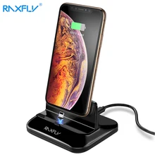 Магнитная настольная Зарядная база RAXFLY с круглой головкой с 2 магнитными головками для iphone, зарядное устройство с разъемом Micro usb type C
