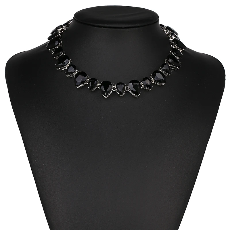 Высокое качество full Crystal Колье Fashion Choker дизайн коренастый Luxury воротник Crystal себе ожерелье для женщин N1409