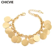 CHICVIE Пара свадьбы и Помолвки дизайн золотая цепочка и звено браслет и браслет возлюбленной для женщин ювелирный браслет SBR160323