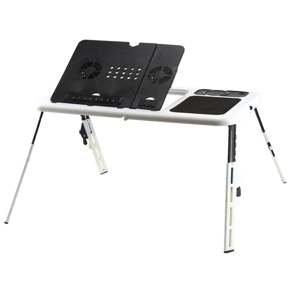Портативный складной стол для ноутбука Регулируемый компьютерный стол с USB охлаждающими вентиляторами подставка складной стол излучающий отверстие лоток для кровати