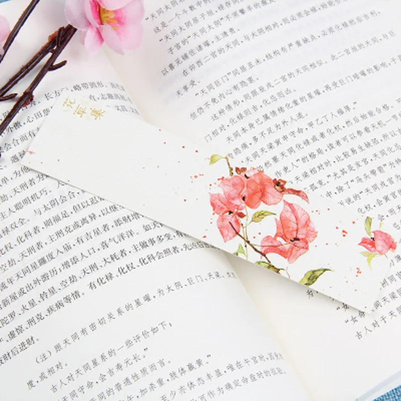 

30Pcs/set Beautiful Flowers Bookmarks Message Cards Book Notes Paper Page Holder for Books School Office Supplies Stationery