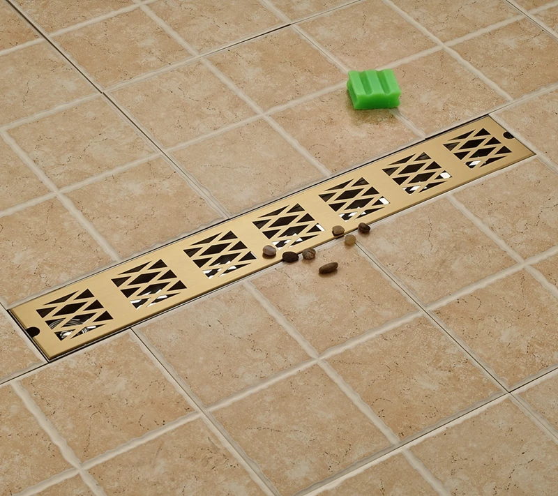 

Golden Square 70cm Length Bathroom Floor Drain Grill Shower Ground Leakage New