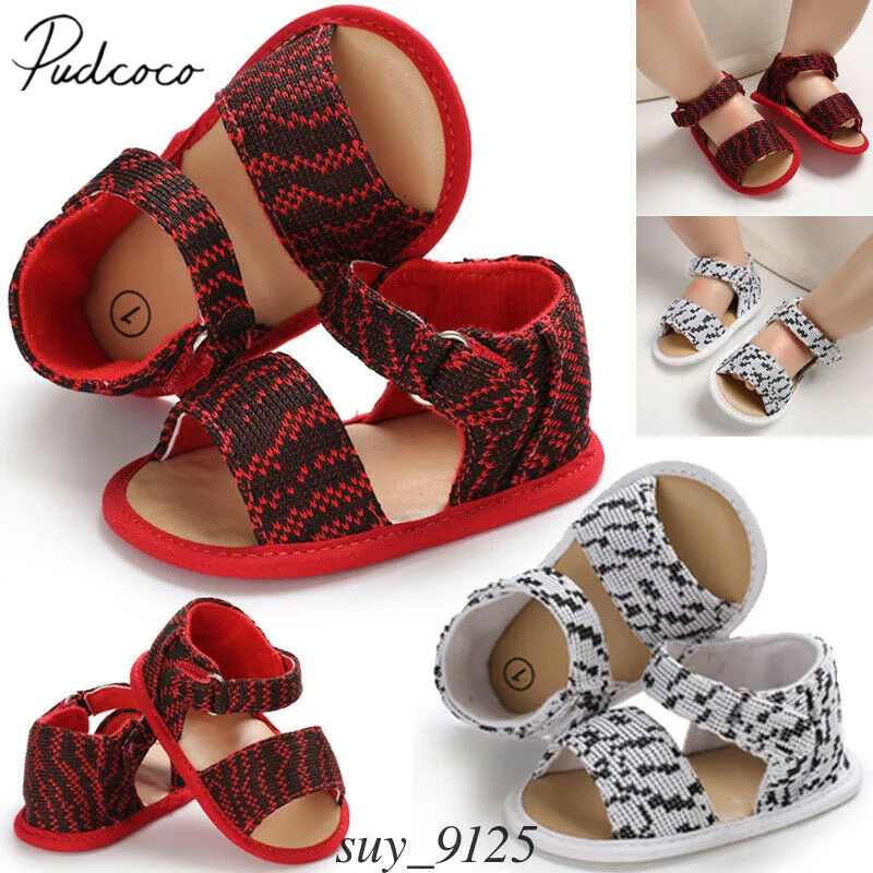 

2019 Baby Summer Clothing Newborn Kids Baby Girl Soft Sole Sandal Shoes Print Flat With Heel Summer Casual Anti-Slip Shoes